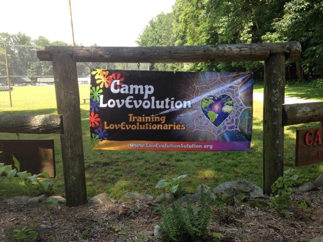 Camp LovEvolution Sign at gate