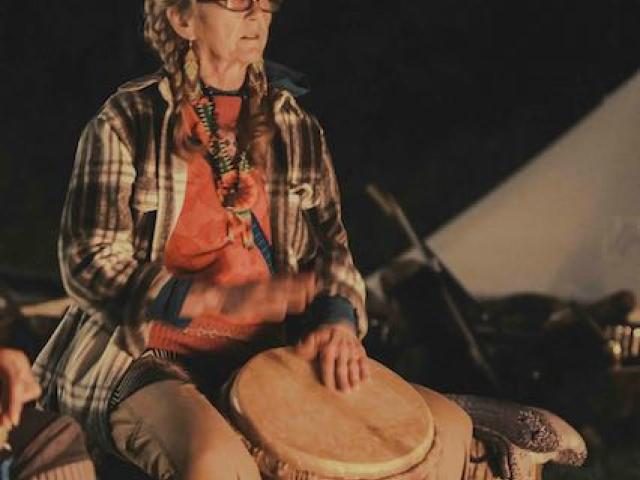 woman drumming